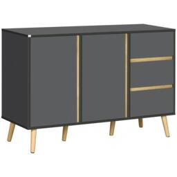 Wyld Haus Sola Vela Dark Grey Sideboard 2 Doors 3 Drawers Adjustable Shelves - thumbnail 2