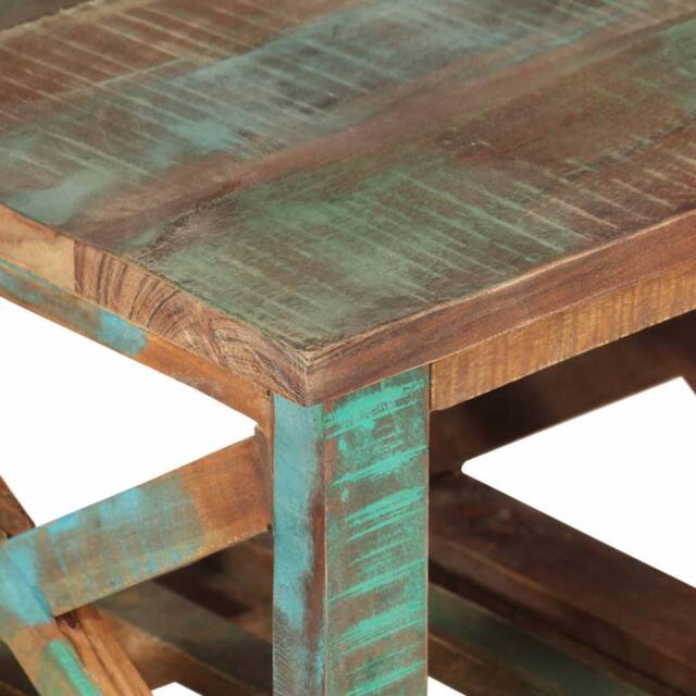 Berkfield Home Side Table with Wheels 40x40x42 cm Solid Wood Reclaimed - Size: 40 x 40 x 42 cm - image 1