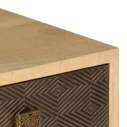 Berkfield Home TV Cabinet 120x30x40 cm Solid Mango Wood in Light Tan - Size: 120 x 30 x 40 cm - thumbnail 6