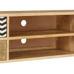 Berkfield Home TV Cabinet 120x30x40 cm Solid Mango Wood in Light Tan - Size: 120 x 30 x 40 cm - thumbnail 8