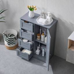 HD Designs Priano 4 Drawer 1 Door Freestanding Bathroom Unit Storage in Dark Grey - thumbnail 2