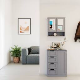 HD Designs Priano 4 Drawer 1 Door Freestanding Bathroom Unit Storage in Dark Grey - thumbnail 4