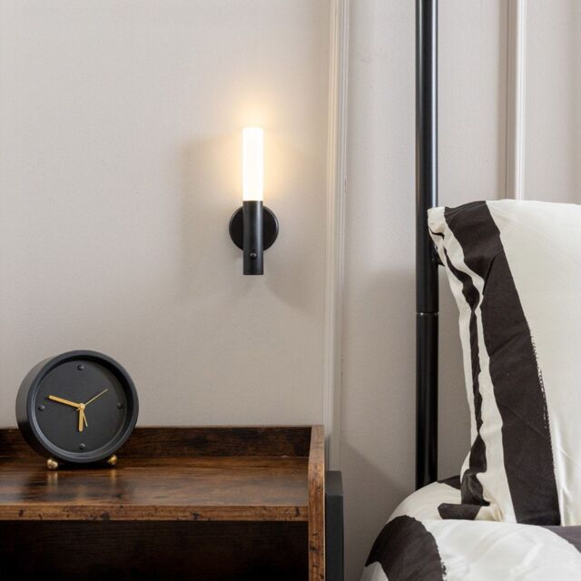 ValueLights Oakley Black Rechargeable Portable Wall Light with PIR Motion Sensor - image 1