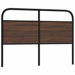 Berkfield Home Headboard Brown Oak 120 cm Steel & Engineered Wood - thumbnail 1