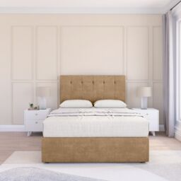 "Sloomy Highbury Divan Bed Base 4 Drawers & 26"" Struts Headboard in Light Brown - Size: Super King" - thumbnail 2