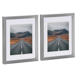 "Nicola Spring Photo Frames with 5"" x 7"" Mount - 8"" x 10"" - Grey Mount - Pack of 2" - thumbnail 1