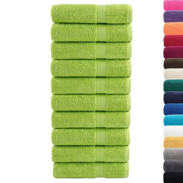 Berkfield Home Premium Hand Towels SOLUND 10 pcs Apple Green 50x100 cm 600 gsm - image 1