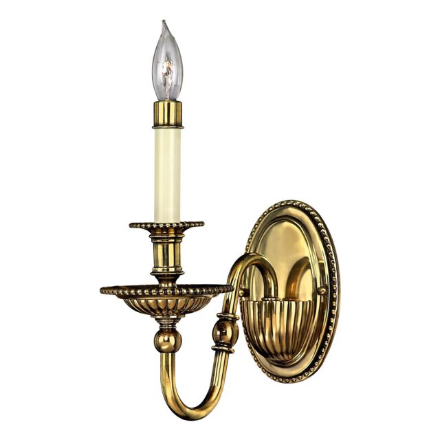 Netlighting Cambridge 1 Light Indoor Candle Wall Light Burnished Brass E14 in Yellow - image 1