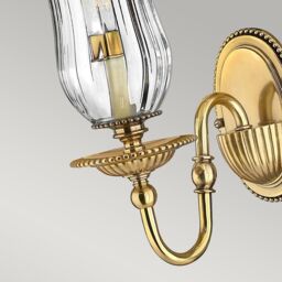 Netlighting Cambridge 1 Light Indoor Candle Wall Light Burnished Brass E14 in Yellow - thumbnail 3