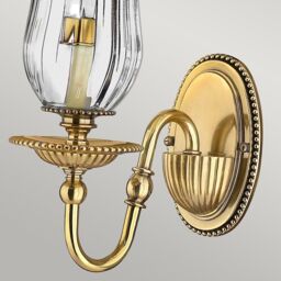 Netlighting Cambridge 1 Light Indoor Candle Wall Light Burnished Brass E14 in Yellow - thumbnail 2