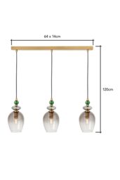 BHS Lighting Seline Green Diner Pendant Ceiling Light in Gold - thumbnail 5