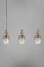 BHS Lighting Seline Green Diner Pendant Ceiling Light in Gold - thumbnail 2