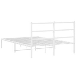 Berkfield Home Metal Bed Frame without Mattress with Headboard White 140x190cm - Size: 140x190 cm - thumbnail 7