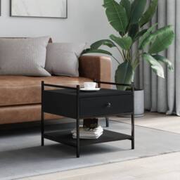 Berkfield Home Coffee Table Black 50x50x50 cm Engineered Wood - Size: 50 x 50 x 50 cm - thumbnail 2