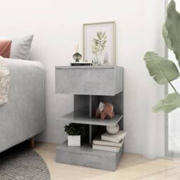 Berkfield Home Beautiful Bedside Cabinet Concrete Grey 40x35x65 cm Engineered Wood - Size: 40 x 35 x 65 cm - thumbnail 1
