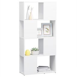 Berkfield Home Book Cabinet Room Divider White 60x24x124.5 cm Engineered Wood - thumbnail 4