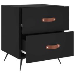 Berkfield Home Modern Bedside Cabinets 2 pcs Black 40x35x47.5 cm Engineered Wood - thumbnail 9