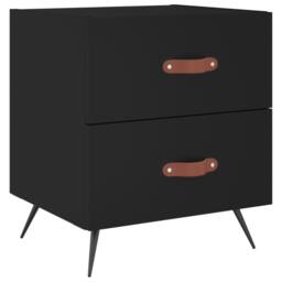Berkfield Home Modern Bedside Cabinets 2 pcs Black 40x35x47.5 cm Engineered Wood - thumbnail 5