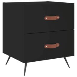 Berkfield Home Modern Bedside Cabinets 2 pcs Black 40x35x47.5 cm Engineered Wood - thumbnail 6