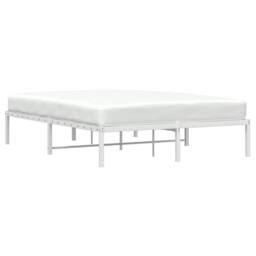 Berkfield Home Metal Bed Frame without Mattress White 135x190cm - Size: 135x190 cm - thumbnail 3