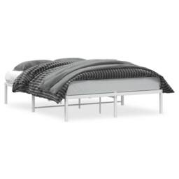 Berkfield Home Metal Bed Frame without Mattress White 135x190cm - Size: 135x190 cm - thumbnail 1
