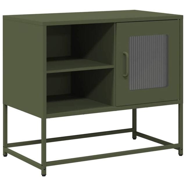Berkfield Home TV Cabinet Olive Green 68x39x60.5 cm Steel - image 1
