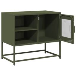 Berkfield Home TV Cabinet Olive Green 68x39x60.5 cm Steel - thumbnail 6
