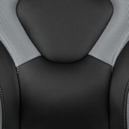 FWStyle Black & Grey Faux Leather Racer Style Deluxe Gaming Chair - thumbnail 4