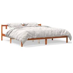 Berkfield Home Bed Frame without Mattress Wax Brown 200x200 cm Solid Wood Pine - thumbnail 1