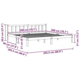 Berkfield Home Bed Frame without Mattress Wax Brown 200x200 cm Solid Wood Pine - thumbnail 9