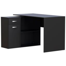 Home Discount Vida Designs Longton Adjustable Computer Desk PC Table Storage Office Study Gaming Furniture in Black - thumbnail 7