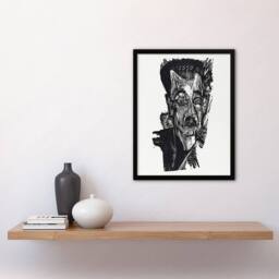 "Artery8 Dr Ludwig Binswanger Portrait Kirchner Framed Wall Art Print in White - Size: W12"" x H16""" - thumbnail 4