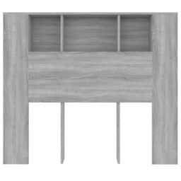 Berkfield Home Headboard Cabinet Grey Sonoma 120x18.5x104.5 cm - thumbnail 4