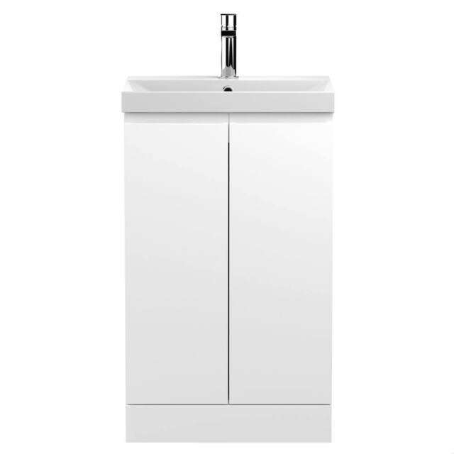 Balterley Mavesyn Contemporary 2 Door Vanity Basin Unit, Satin White, 500mm in White - image 1