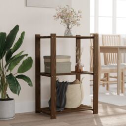 Berkfield Home 3-Tier Storage Rack Brown 60x38x90 cm Solid Wood Pine - Size: 60 x 38 x 90 cm