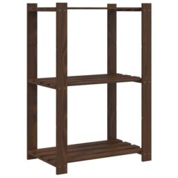 Berkfield Home 3-Tier Storage Rack Brown 60x38x90 cm Solid Wood Pine - Size: 60 x 38 x 90 cm - thumbnail 2