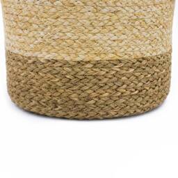 JVL Palma Natural Scalloped Storage Basket in Brown - thumbnail 2