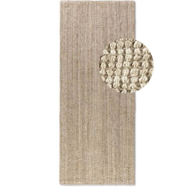 THE RUGS Handwoven Flatweave Jute Rug & Runner Natural Fibre Durable in Cream - Size: 80 cm x 200 cm - image 1