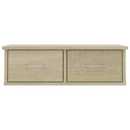 Berkfield Home Wall-mounted Drawer Shelf Sonoma Oak 60x26x18.5 cm Engineered Wood in Brown - thumbnail 4