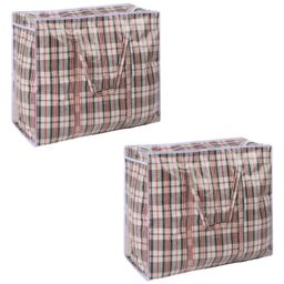 OHS Laundry Bags Zip 2 x Extra Large Clothes Bedding Storage Bag Organiser in Grey - thumbnail 1