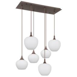 Netlighting Maxy Cluster Pendant Coffee Colored Opal Glass Shade 6x E27 in Brown - thumbnail 2