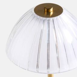 OHS Ribbed Dome Bedside Lamp LED Rechargeable Cordless Night Light in Clear - thumbnail 5