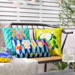 Furn Happy Hour Abstract Water & UV Resistant Outdoor Cushion in Blue - Size: 30 cm x 50 cm - thumbnail 2