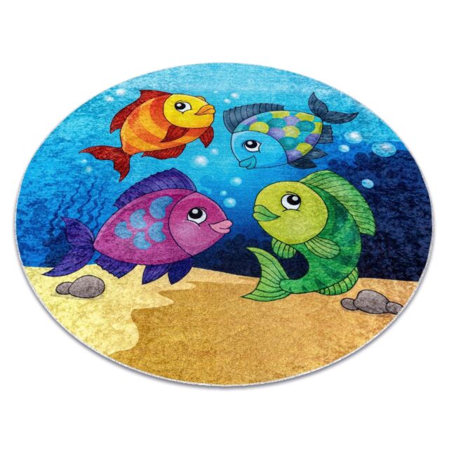 RugsX Junior Rug in Blue - Size: 120 cm diameter - image 1