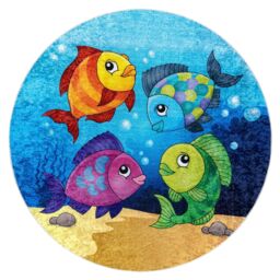 RugsX Junior Rug in Blue - Size: 120 cm diameter - thumbnail 3