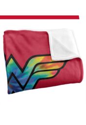 Warner Brothers Dc Wonder Woman Logo Officially Licensed Silky Touch Super Soft Throw Blanket 152 x 127 cm in White - thumbnail 3
