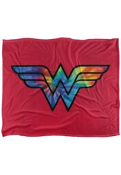 Warner Brothers Dc Wonder Woman Logo Officially Licensed Silky Touch Super Soft Throw Blanket 152 x 127 cm in White - thumbnail 1