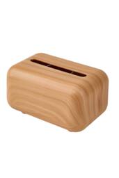 Living and Home Spring-Loaded Wood Grain Desktop Tissue Box Cover in Natural