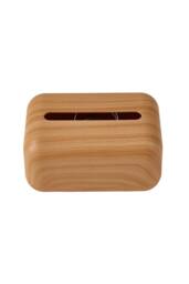 Living and Home Spring-Loaded Wood Grain Desktop Tissue Box Cover in Natural - thumbnail 4