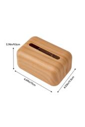 Living and Home Spring-Loaded Wood Grain Desktop Tissue Box Cover in Natural - thumbnail 5